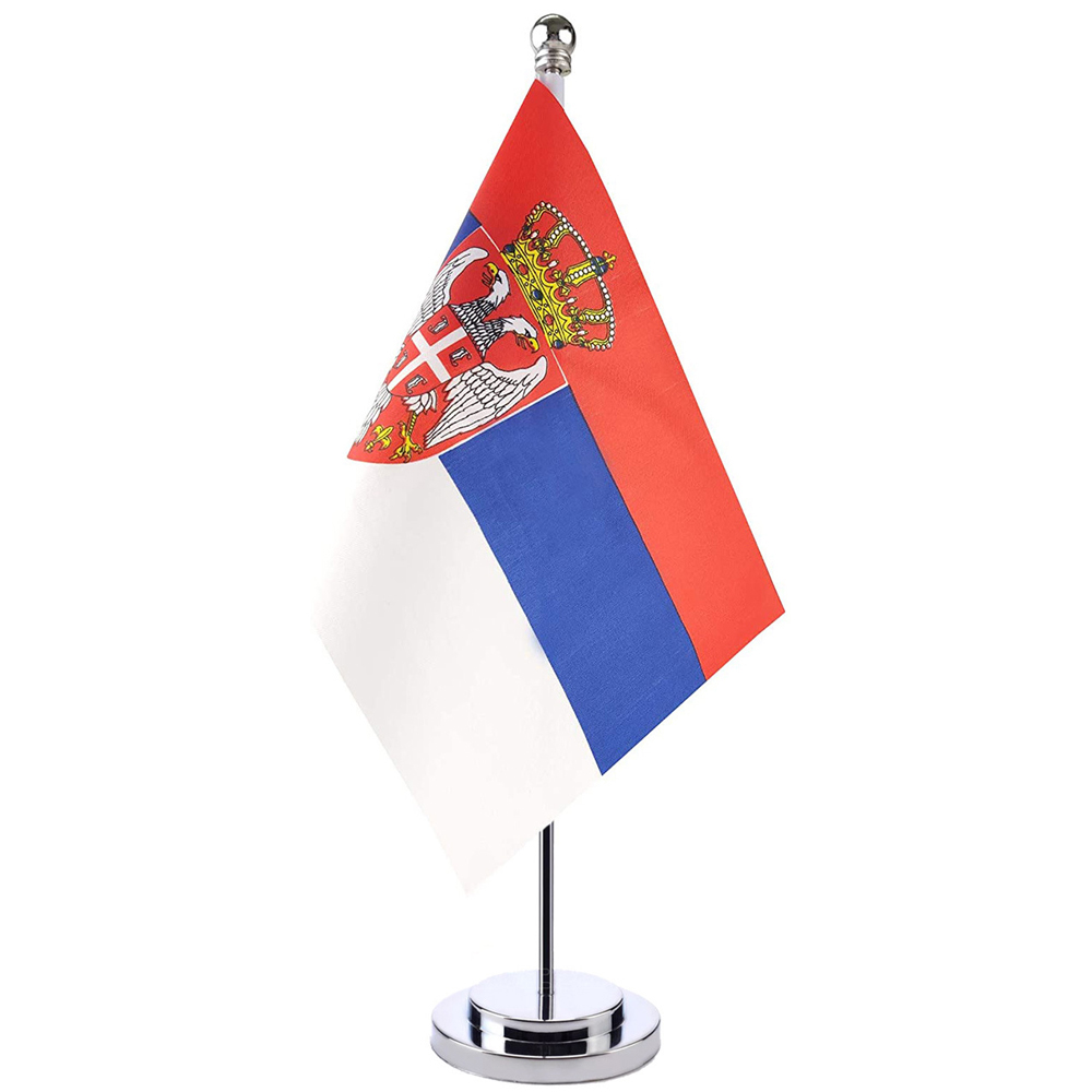 Custom Small Desk Flag Table Flag with Wooden Metal Base