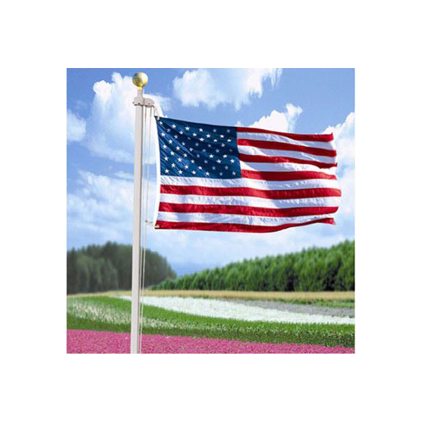 Wind-resistant  20ft Telescoping Flagpole Steel Flagpole with Ball Topper