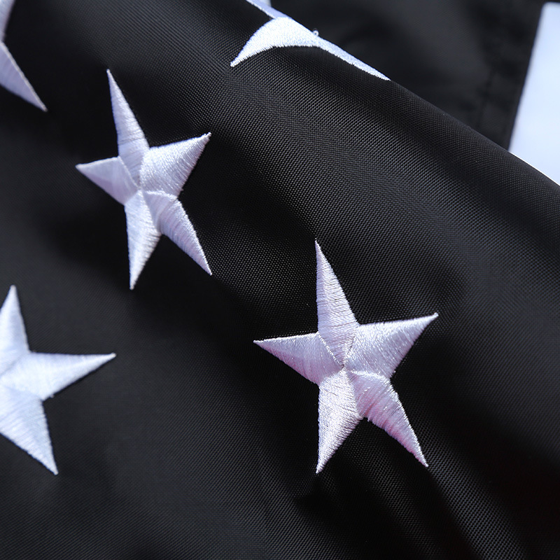 Blue Green Red Line Star Embroidery Flag 90*150cm American Usa Embroidery Flag