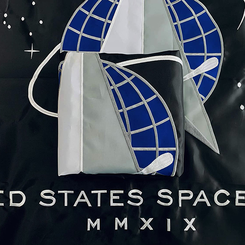 U.S. Space Force Flag Oxford Cloth Embroidery Pattern Outdoor Flag With Two Copper Buckles