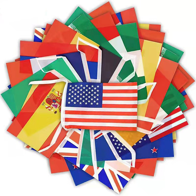 Custom Rope String Flags World Cup Soccer 14*21cm String Flags