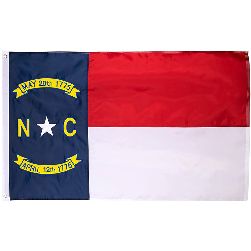 North Carolina Flag Striped Patchwork Embroidered Waterproof American Flag