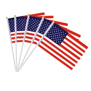 Custom High Quality Printed Hand Held Natinal Flag Hand Held American Flag