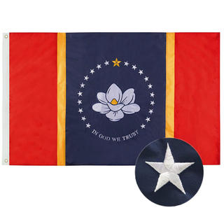 Mississippi Embroidered Flag 90*150cm Outdoor Waterproof Sunscreen American Flag