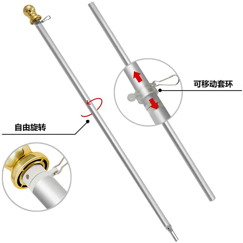Portable 5 Foot Flag Poles Point of Sale Flag Pole