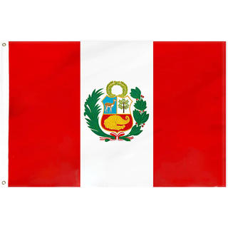 Wholesale 100% Polyester Printed Peruvian Peru Flag