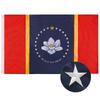 Mississippi Embroidered Flag 90*150cm Outdoor Waterproof Sunscreen American Flag