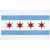 American Chicago City Flag 90*150cm Pure Copper Button Oxford Cloth Embroidery Stitching Flag